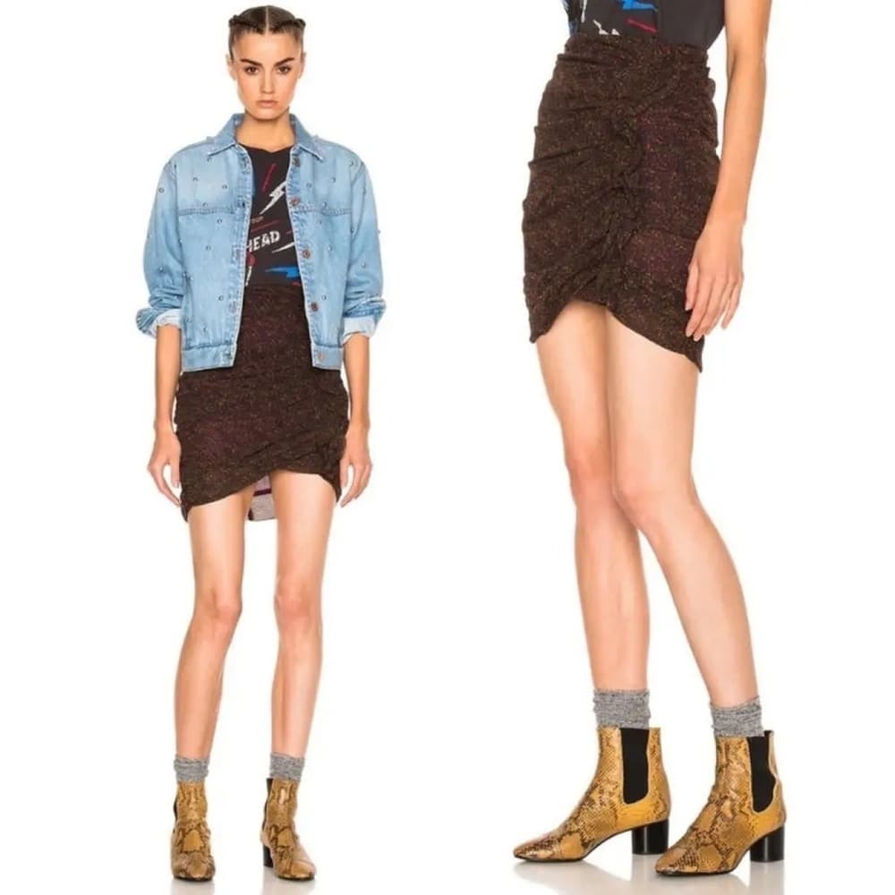 Isabel Marant Etoile Jipsom Impressionist Abstract Print Mini Skirt FR Size 38