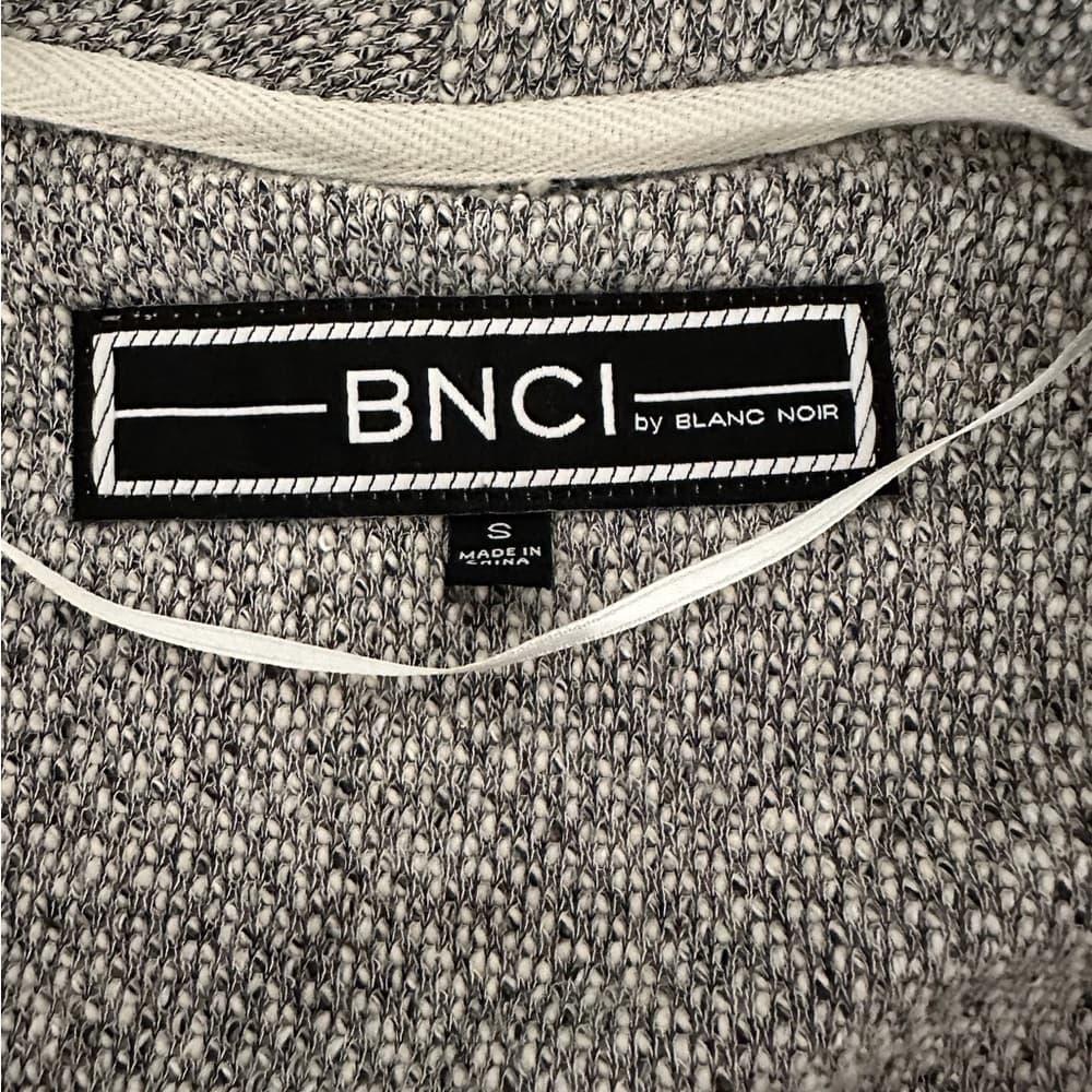 BNCI by Blanc Noir Gray Textured Waterfall Cardigan Chunky Knit Drape Size Small - Thumbnail 5