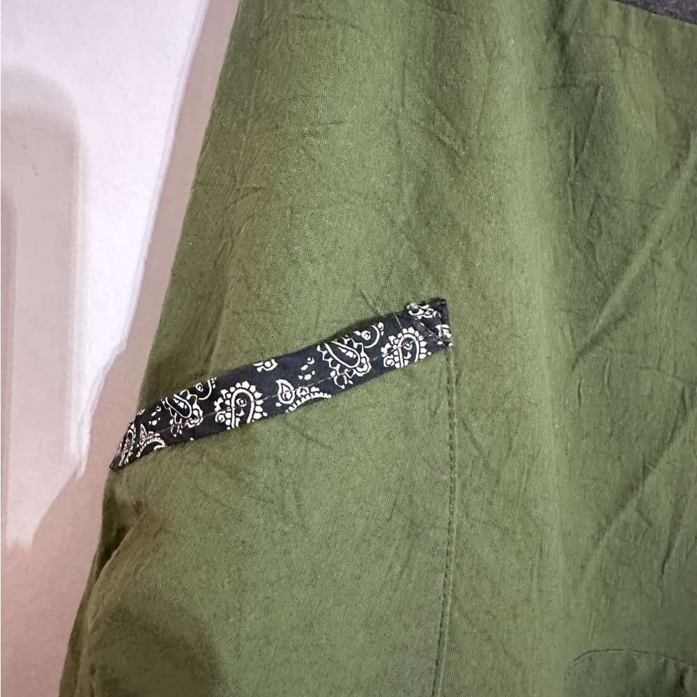 GRUB by Aimee G. Olive Green Bandana Trim Asymmetrical Hem Skirt Y2K Size Small - Thumbnail 11