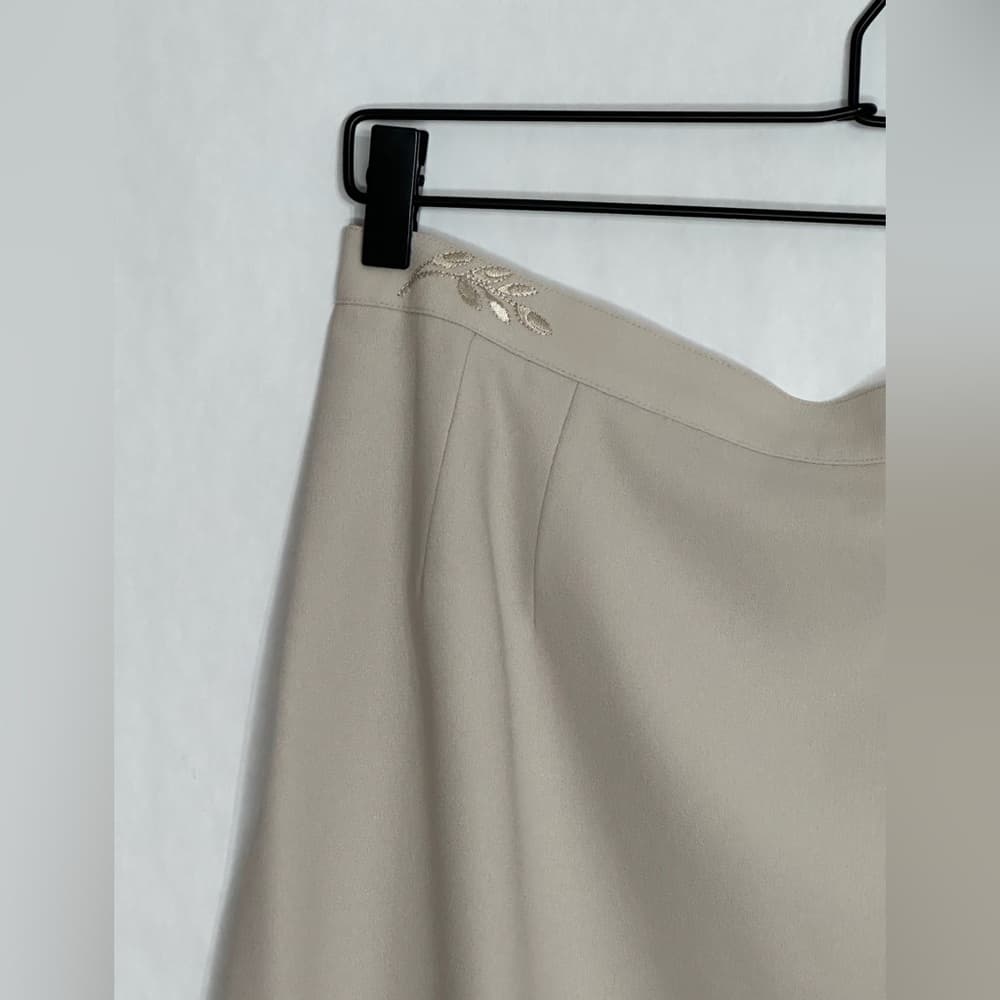 A.S.L. Studio Beige Blazer Skirt Suit Set Vintage Size 14 Formal Mother of Bride - Thumbnail 9