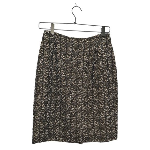 Carmen Marc Valvo Signature Metallic Beaded Chevron Mini Skirt Size 6 FLAW/NWOT - Thumbnail 11