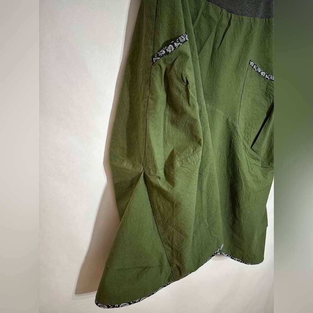 GRUB by Aimee G. Olive Green Bandana Trim Asymmetrical Hem Skirt Y2K Size Small - Thumbnail 8