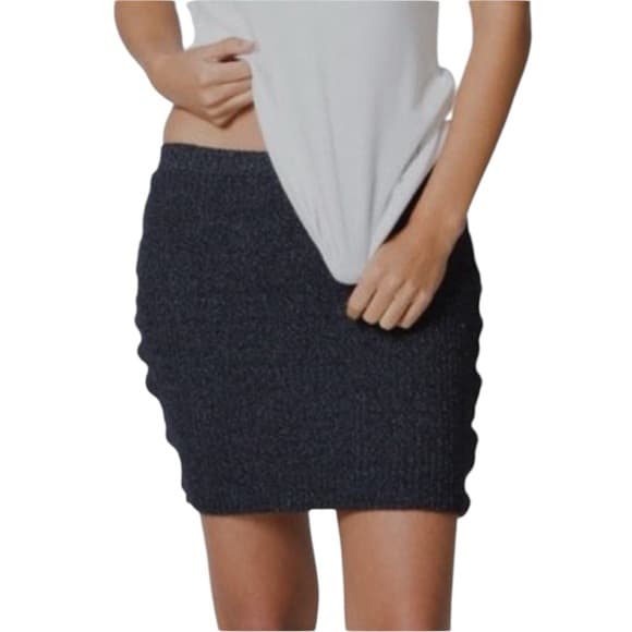 Monrow x Revolve Ribbed Knit Mini Pencil Skirt Elastic Waist Size XS X-Small - Thumbnail 15
