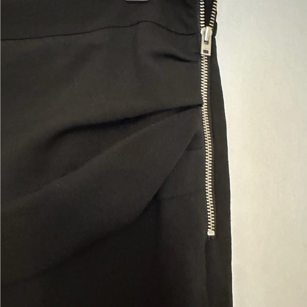 IRO Paris Brooke Draped Black Zip Ruched Side Skirt FR 38/US 6 Asymmetrical Goth - Thumbnail 3