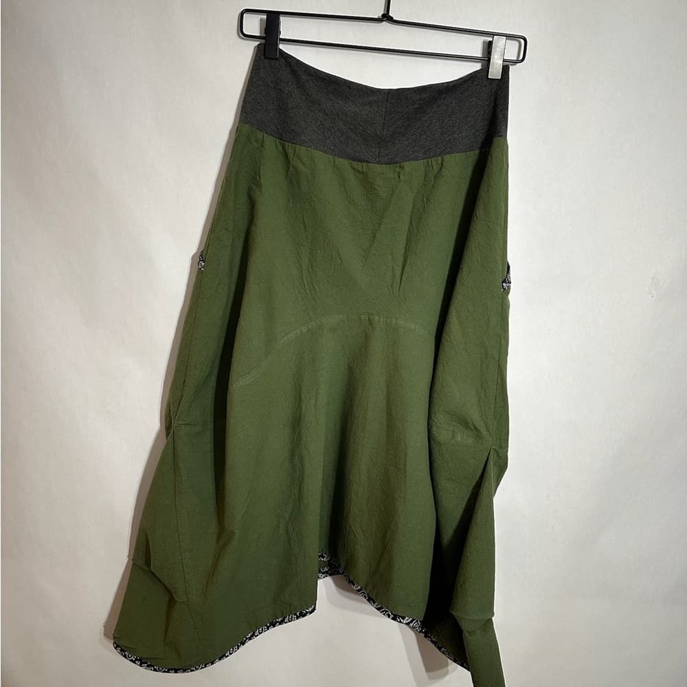 GRUB by Aimee G. Olive Green Bandana Trim Asymmetrical Hem Skirt Y2K Size Small - Thumbnail 7