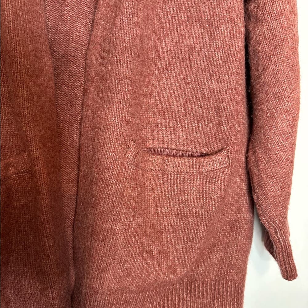 Calvin Klein Jeans Rust Color Open Front Pocket Cardigan XL Cozy Fall Sweater - Thumbnail 5
