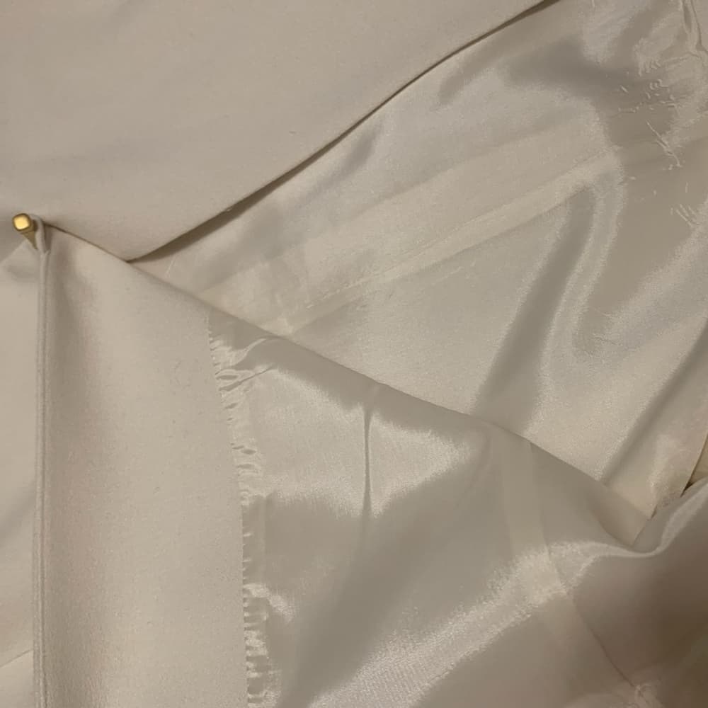 Le Suit 3 Piece Suit Set Vintage Jacket Skirt Scarf Off White Size 14 Officecore - Thumbnail 10