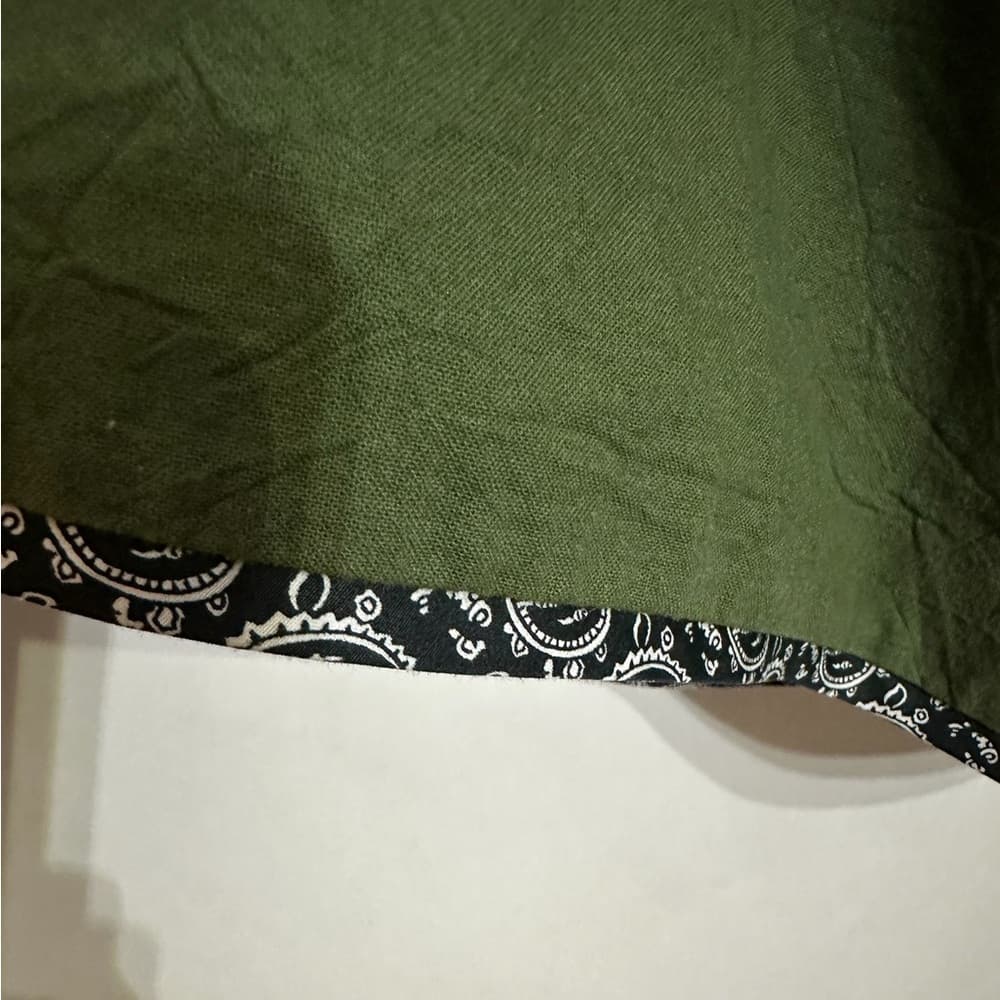 GRUB by Aimee G. Olive Green Bandana Trim Asymmetrical Hem Skirt Y2K Size Small - Thumbnail 10