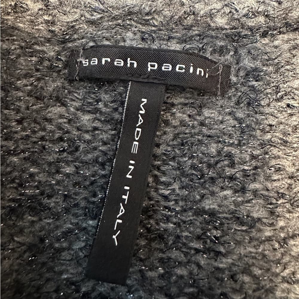 Sarah Pacini Italy Rare Mohair Blend Metallic Knit Cropped Cardigan One Size - Thumbnail 6