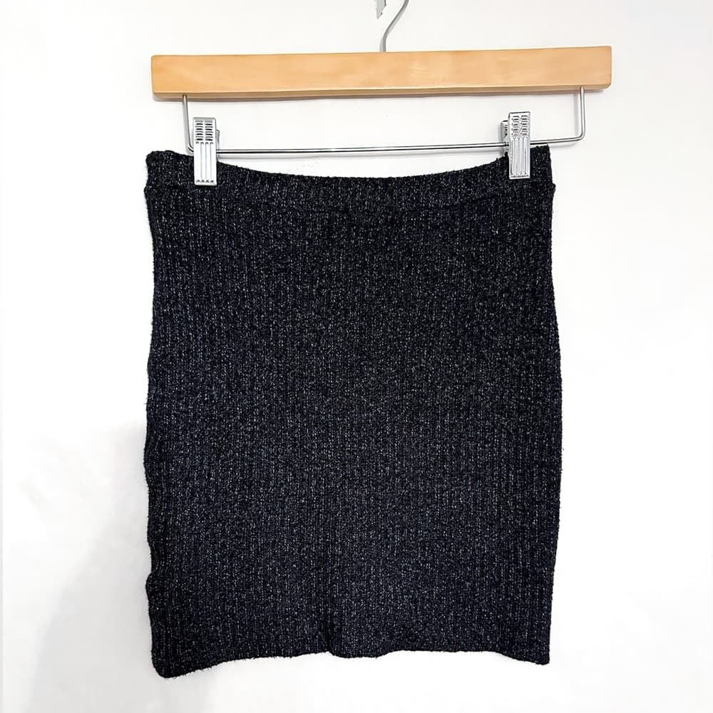 Monrow x Revolve Ribbed Knit Mini Pencil Skirt Elastic Waist Size XS X-Small - Thumbnail 3