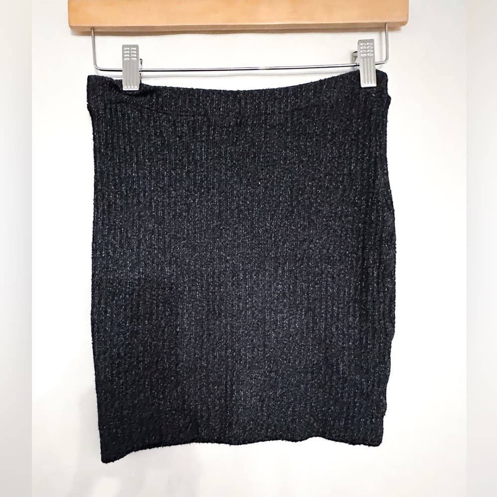 Monrow x Revolve Ribbed Knit Mini Pencil Skirt Elastic Waist Size XS X-Small - Thumbnail 2