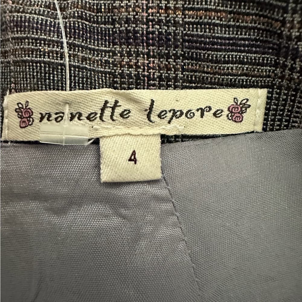 Nanette Lepore Plaid Wool Blend Asymmetrical Skirt Vintage Y2K Size 4 Academia - Thumbnail 3