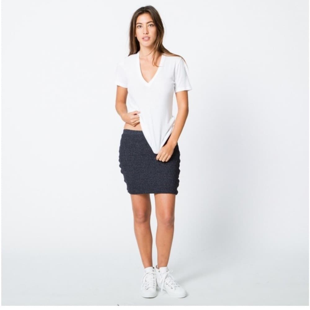 Monrow x Revolve Ribbed Knit Mini Pencil Skirt Elastic Waist Size XS X-Small - Thumbnail 11