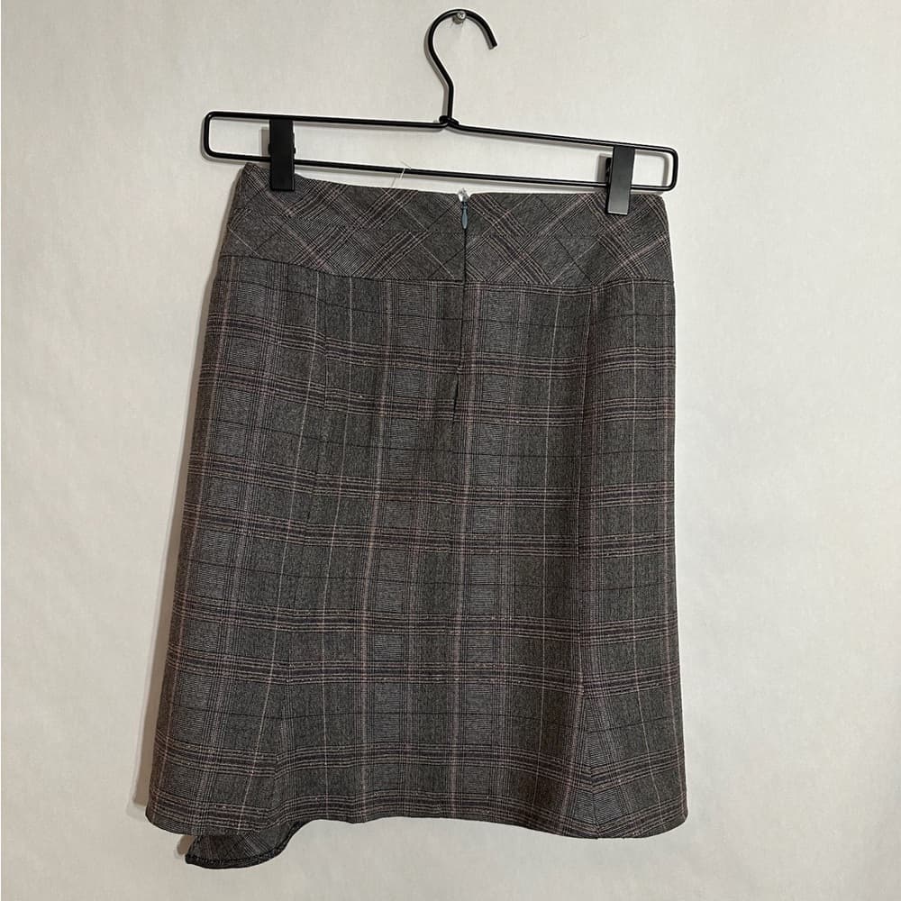 Nanette Lepore Plaid Wool Blend Asymmetrical Skirt Vintage Y2K Size 4 Academia - Thumbnail 5