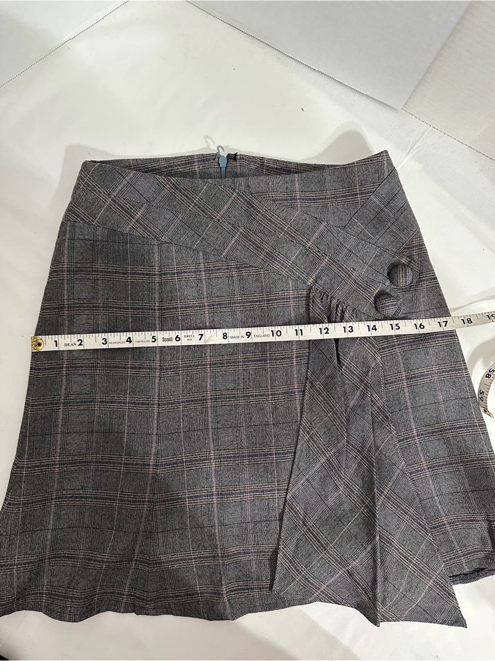 Nanette Lepore Plaid Wool Blend Asymmetrical Skirt Vintage Y2K Size 4 Academia - Thumbnail 10