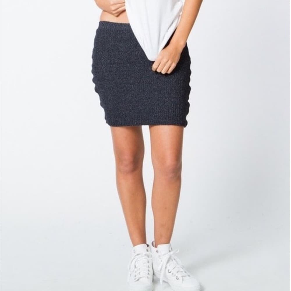 Monrow x Revolve Ribbed Knit Mini Pencil Skirt Elastic Waist Size XS X-Small - Thumbnail 10