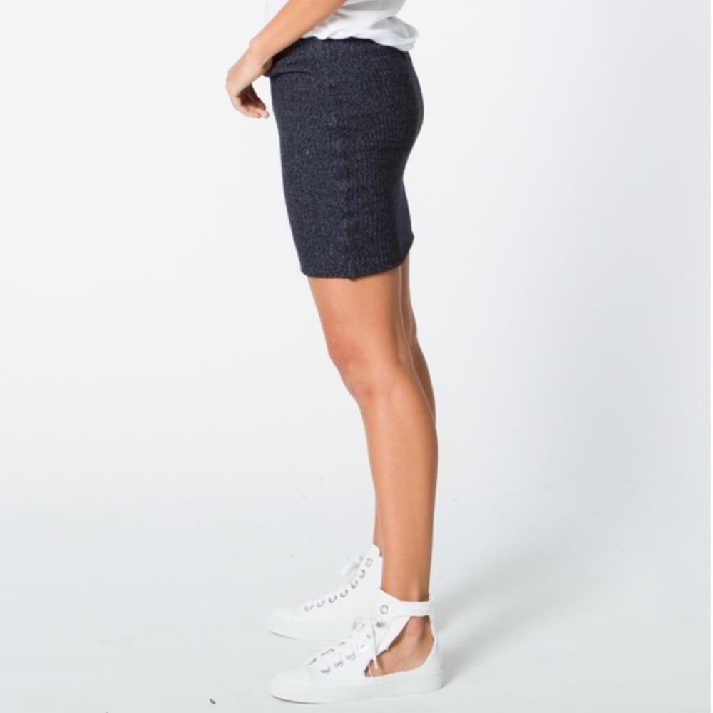 Monrow x Revolve Ribbed Knit Mini Pencil Skirt Elastic Waist Size XS X-Small - Thumbnail 13
