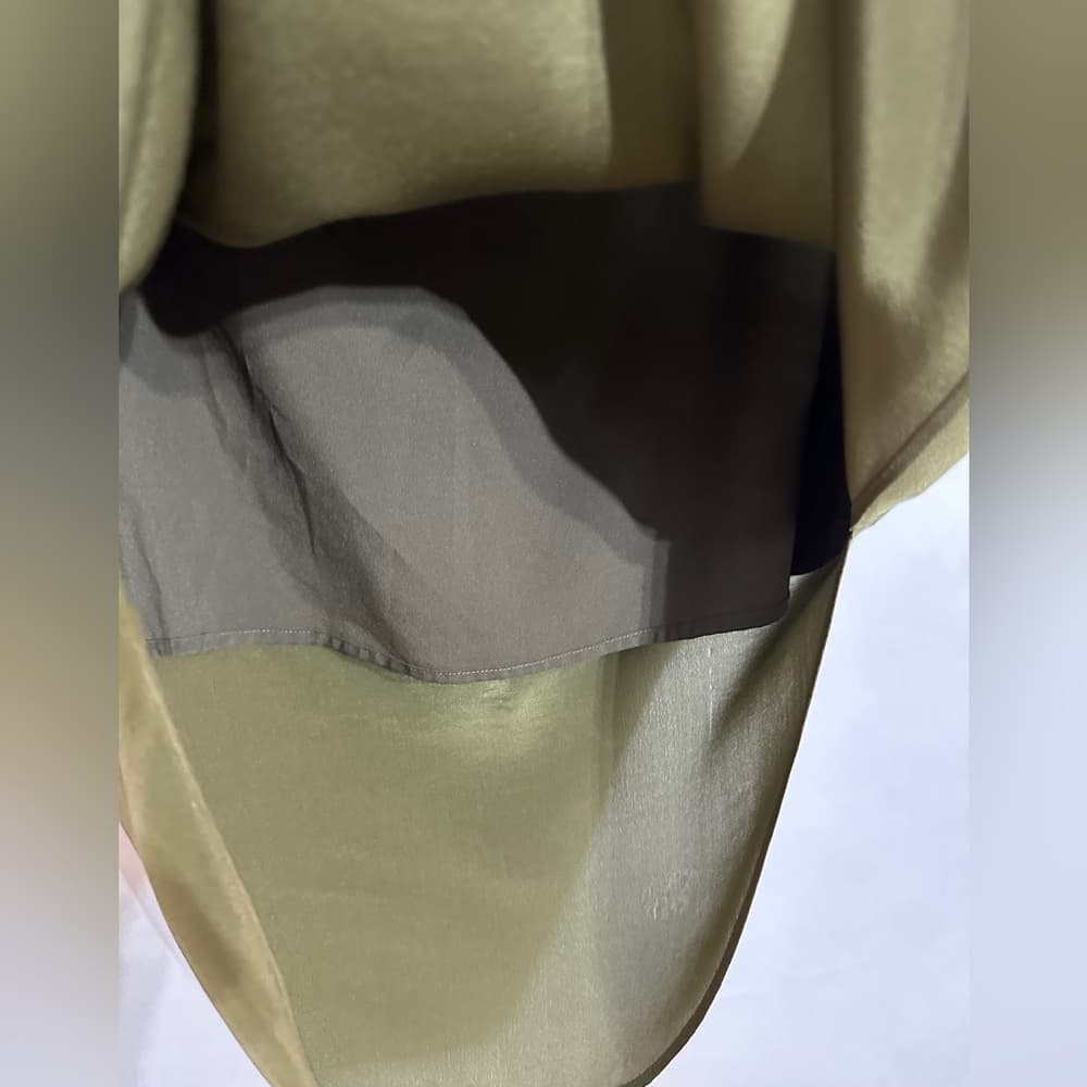 Madewell Olive Green Island Skirt 100% Silk Midi Medium Minimalist SEE NOTE - Thumbnail 8