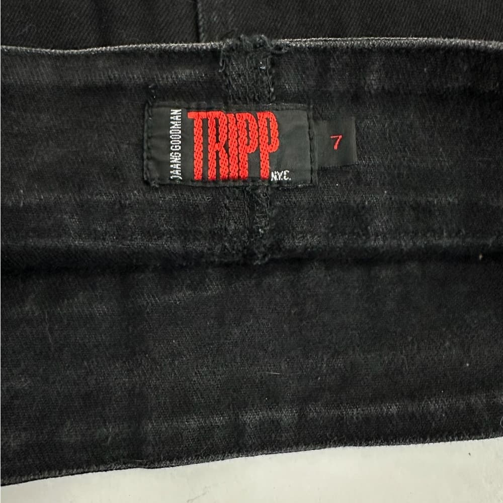 Tripp NYC Black Studded Lace-Up Mini Skirt Size 7 Y2K Goth Vintage Rare - Thumbnail 4