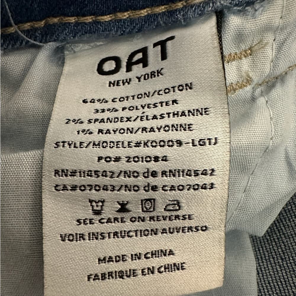 OAT New York Blue Denim Midi Skirt with Front Slit Size 10/30 Classic Preppy - Thumbnail 5