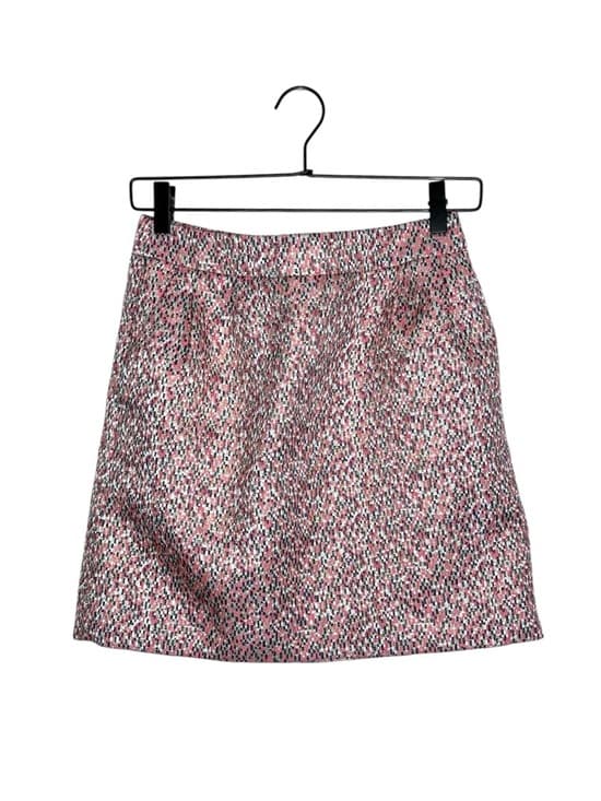 J.Crew Factory Metallic Tweed Mini Skirt Gold Textured Lined Preppy Size 00 - Thumbnail 11