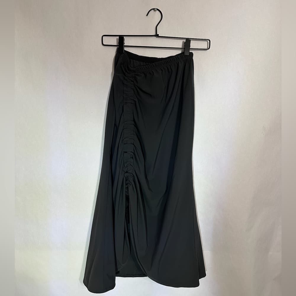 Porto Black Ruched Seam Sculptural Skirt Size 0 Dramatic Art Teacher Avant Garde - Thumbnail 3