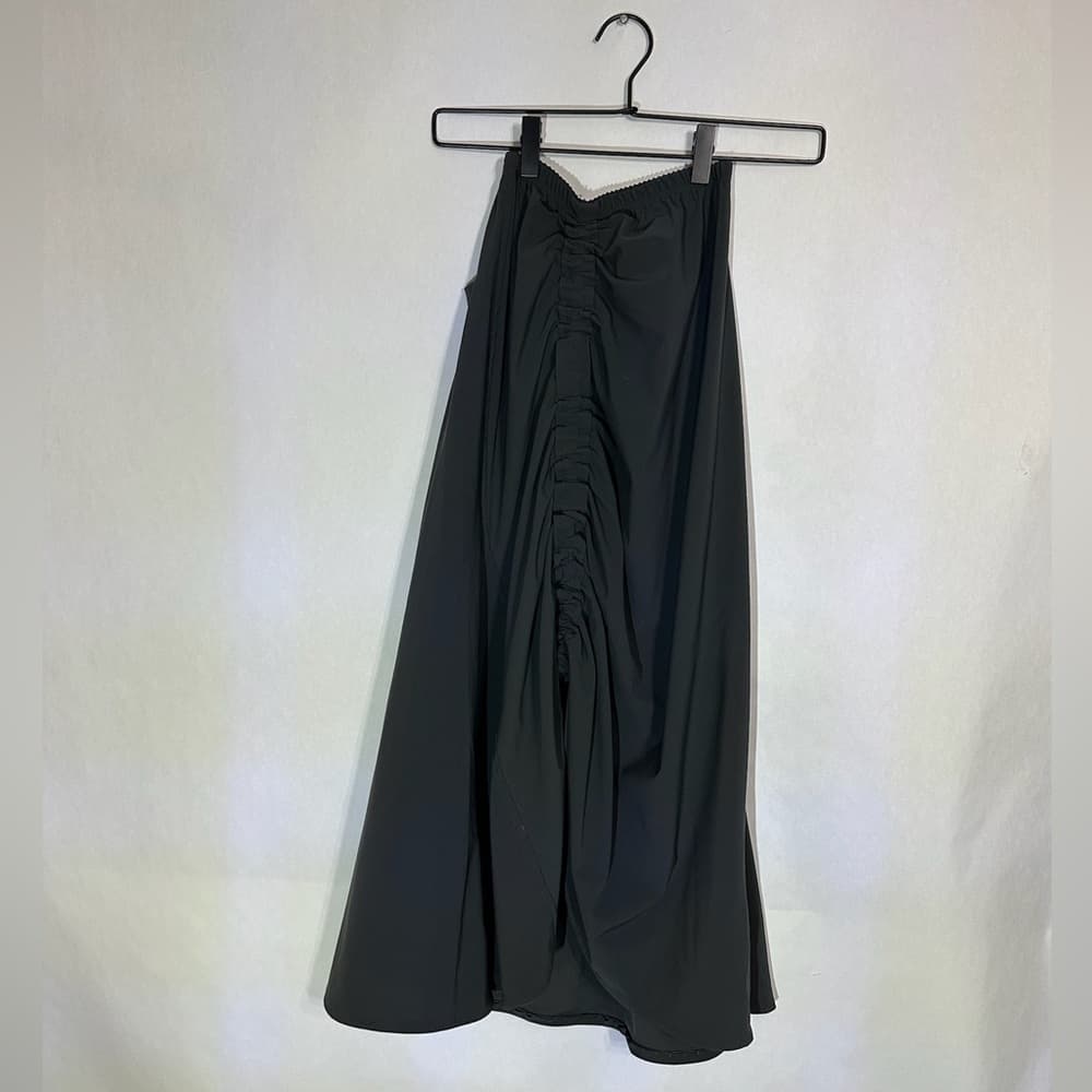 Porto Black Ruched Seam Sculptural Skirt Size 0 Dramatic Art Teacher Avant Garde - Thumbnail 2