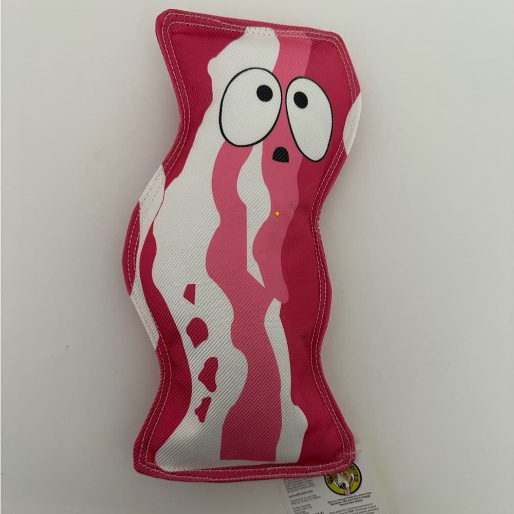 NWT Tuff Mutters Bacon and Egg Dog Toys Set of 2 Durable Plush Squeaky Pet Chews - Thumbnail 7