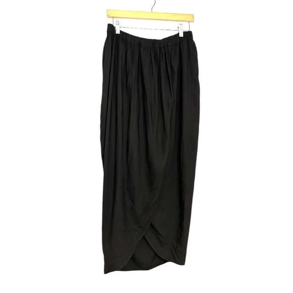 French Connection Black Draped Tulip Midi Skirt - Size Small - Vintage, Y2K - Thumbnail 8