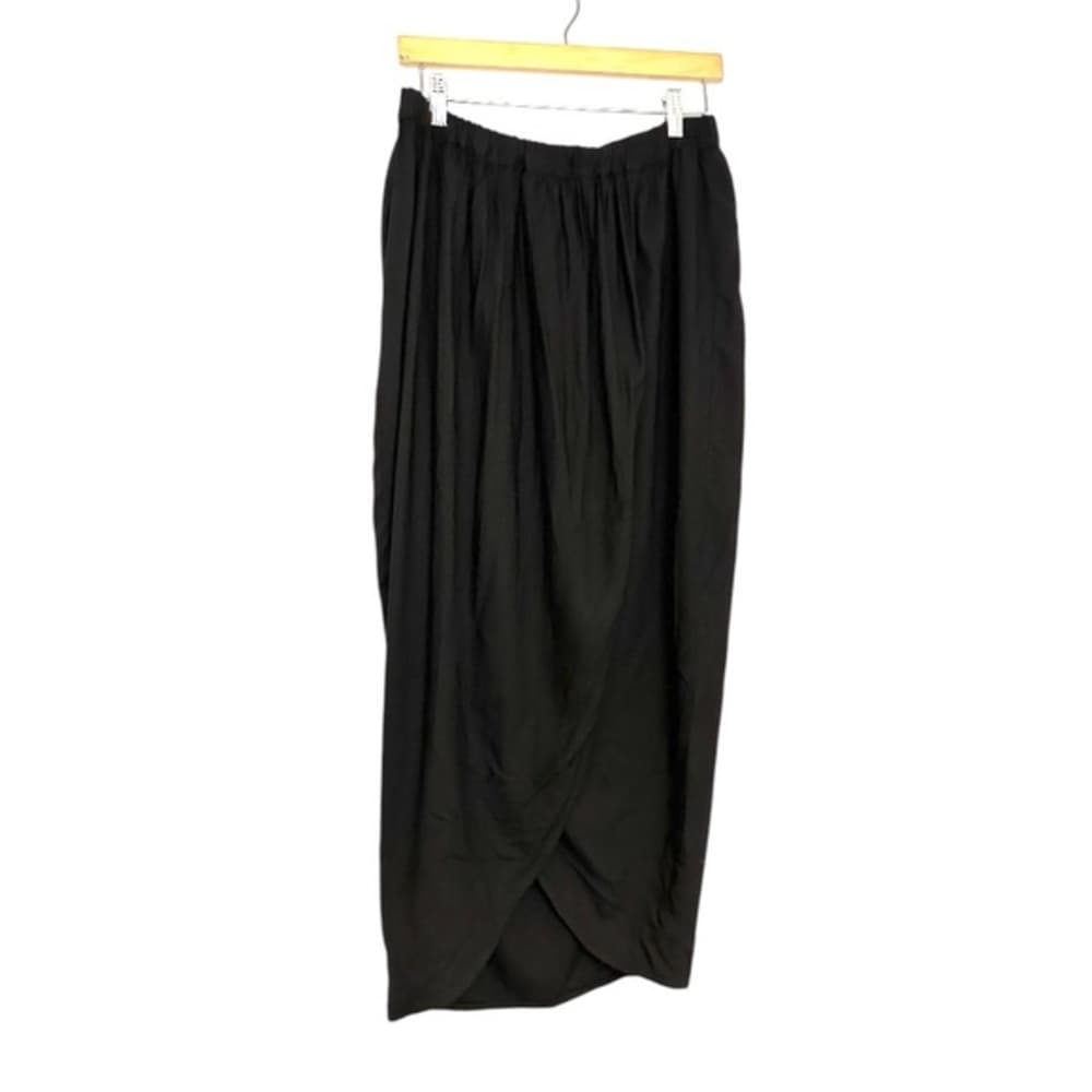 French Connection Black Draped Tulip Midi Skirt - Size Small - Vintage, Y2K - Thumbnail 7