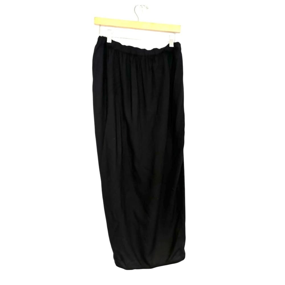French Connection Black Draped Tulip Midi Skirt - Size Small - Vintage, Y2K