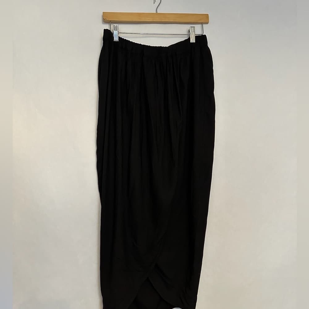 French Connection Black Draped Tulip Midi Skirt - Size Small - Vintage, Y2K - Thumbnail 6