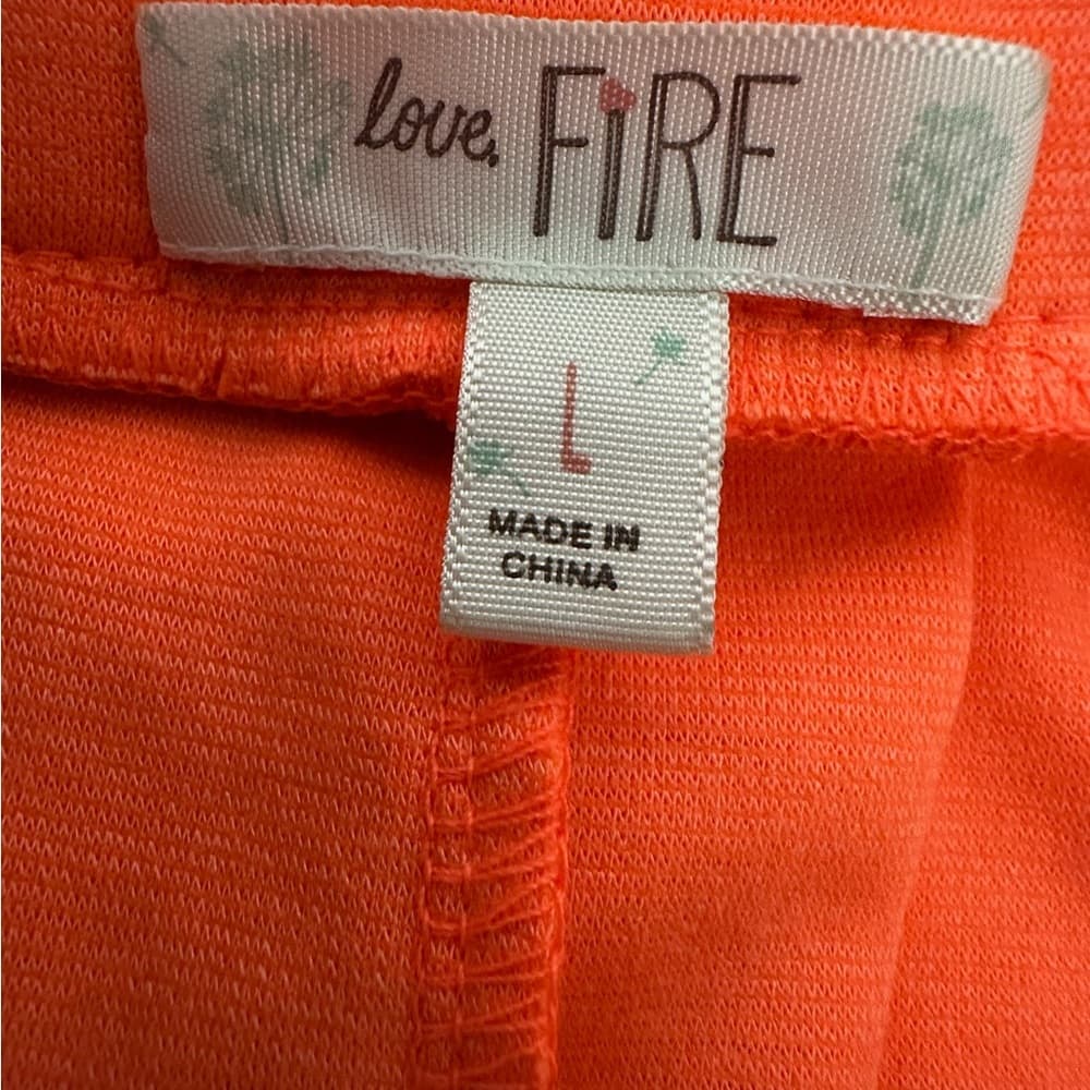 NWT Love Fire Orange Skater Mini Skirt Multicolored Belt Y2K Size Large Juniors - Thumbnail 4