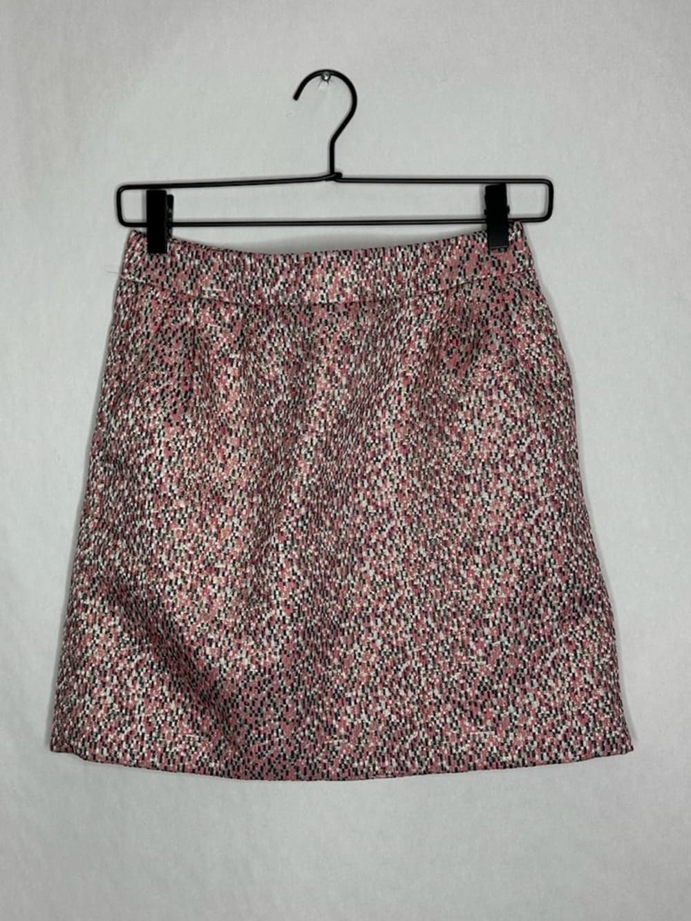 J.Crew Factory Metallic Tweed Mini Skirt Gold Textured Lined Preppy Size 00 - Thumbnail 6