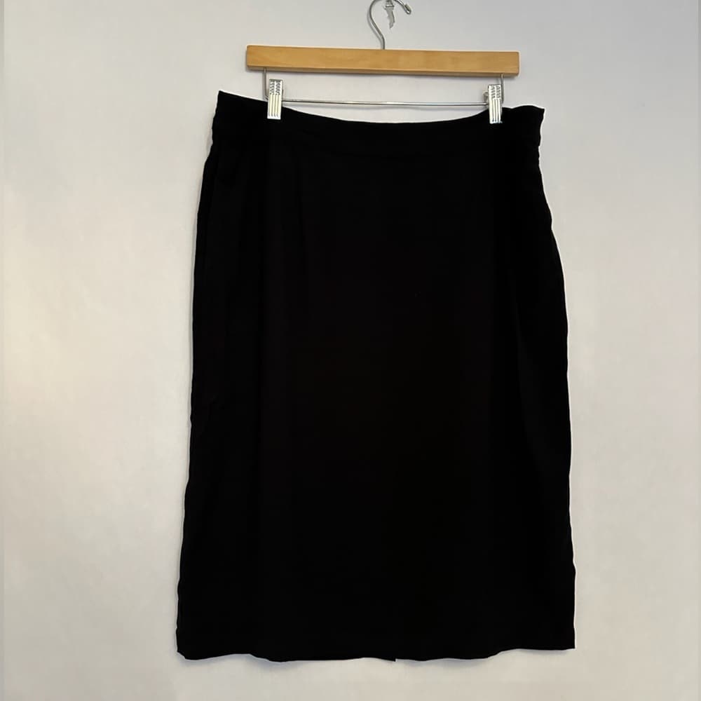 Universal Standard Black Danube Midi Pencil Drape Skirt Small (14/16 See Chart)
