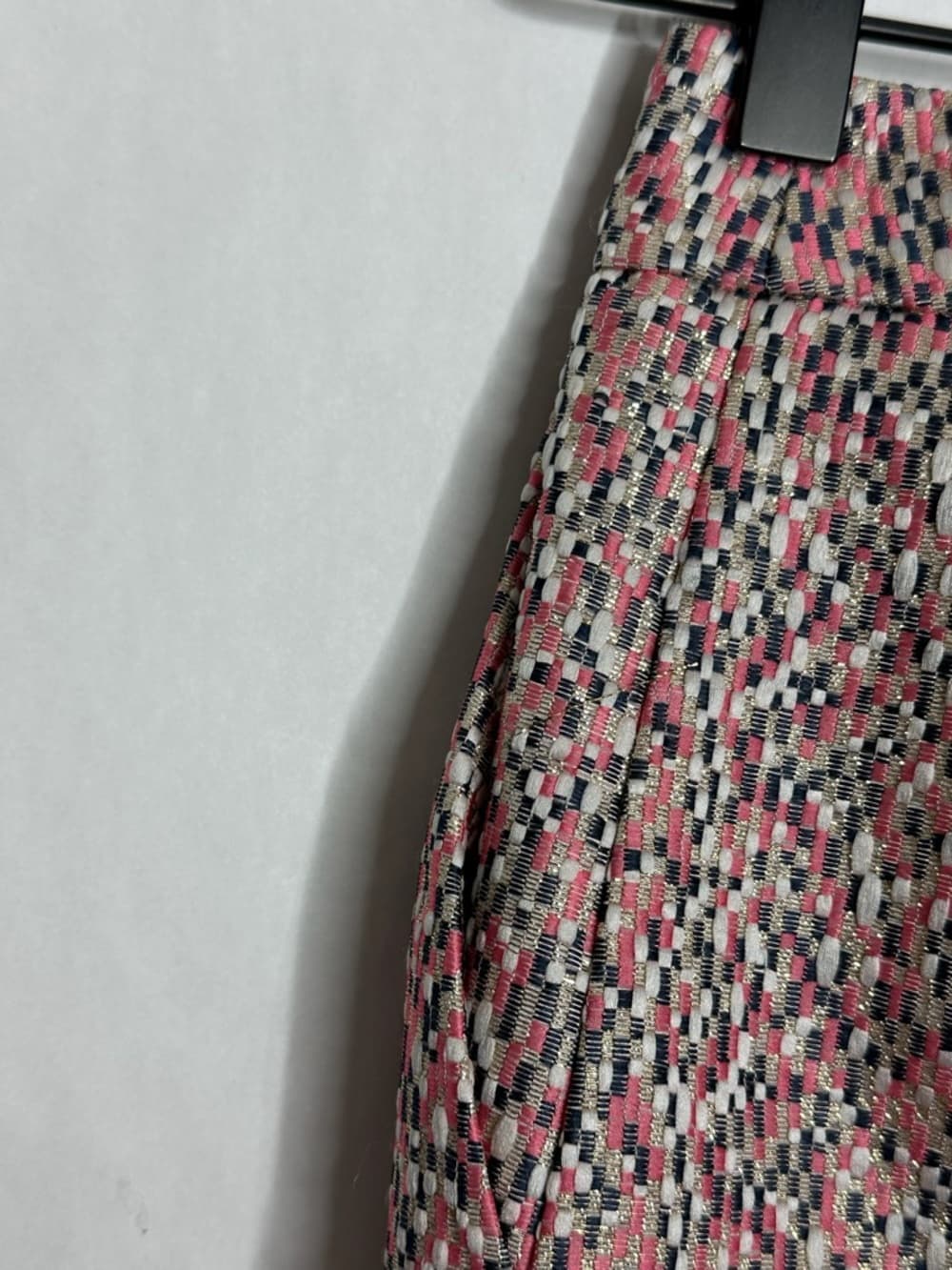 J.Crew Factory Metallic Tweed Mini Skirt Gold Textured Lined Preppy Size 00 - Thumbnail 5