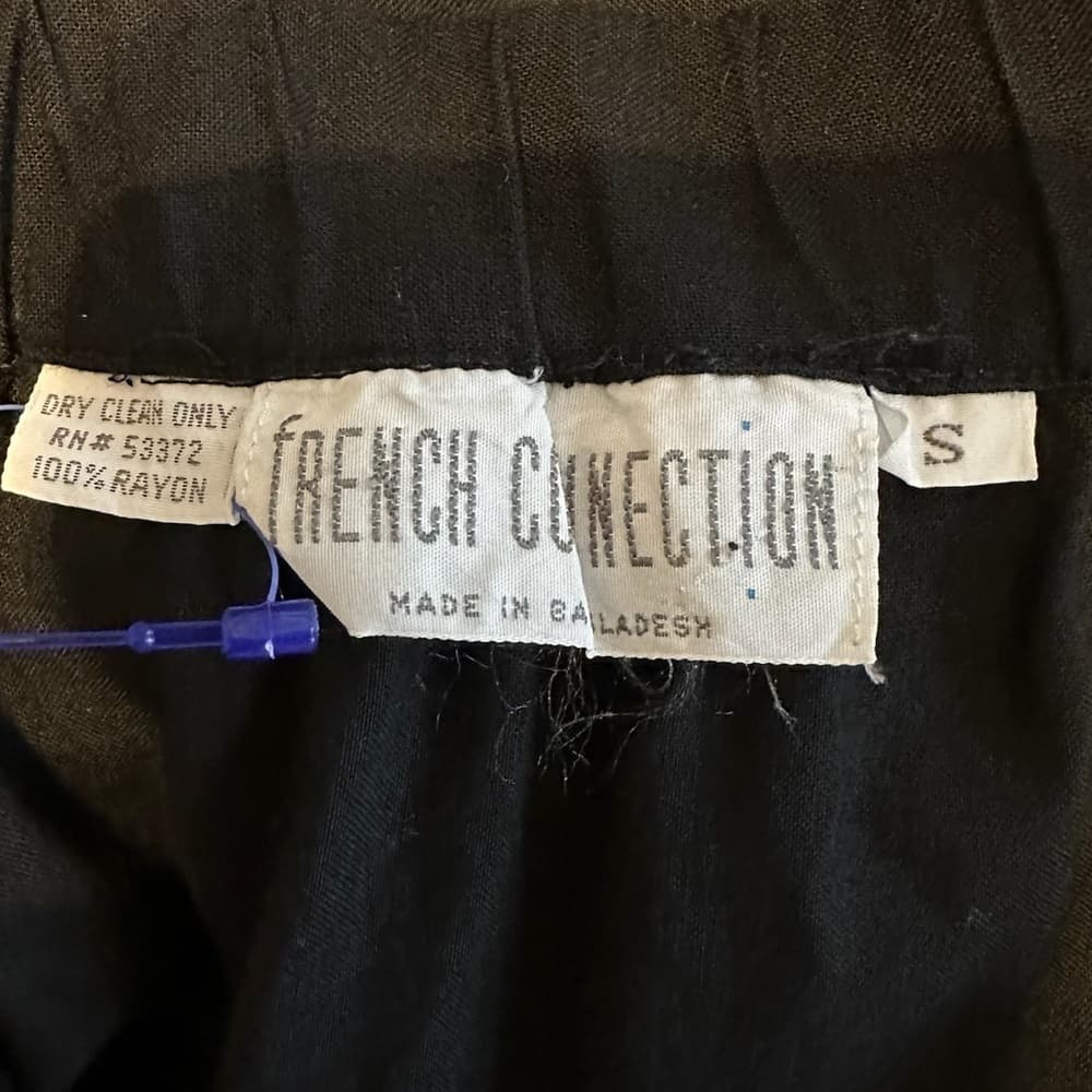 French Connection Black Draped Tulip Midi Skirt - Size Small - Vintage, Y2K - Thumbnail 2