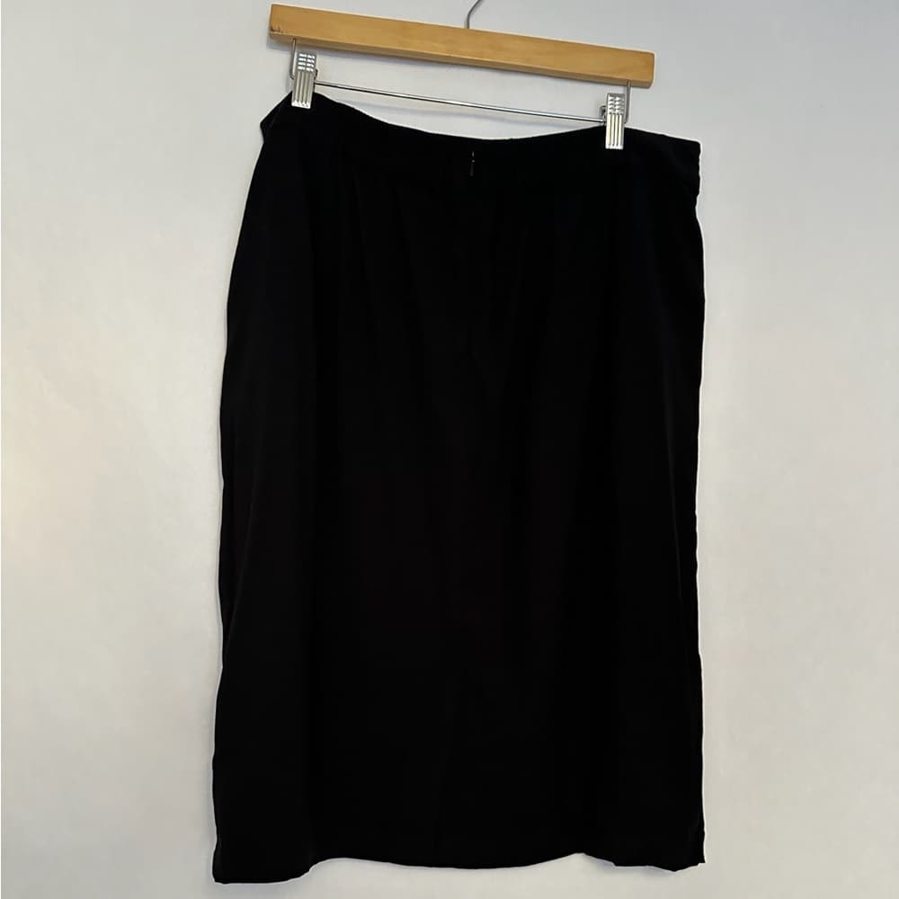 Universal Standard Black Danube Midi Pencil Drape Skirt Small (14/16 See Chart) - Thumbnail 4
