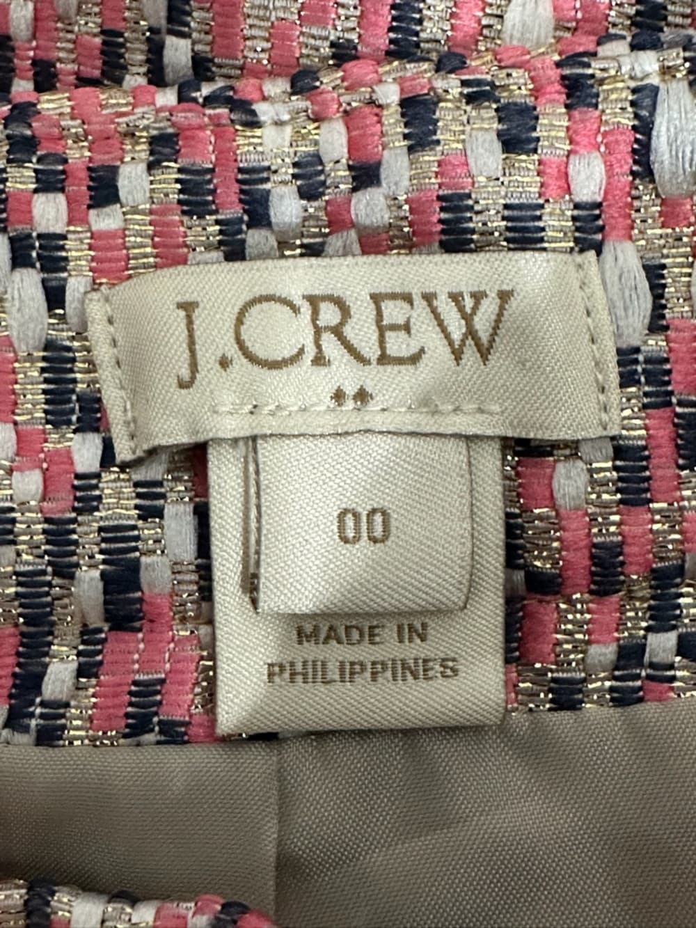 J.Crew Factory Metallic Tweed Mini Skirt Gold Textured Lined Preppy Size 00 - Thumbnail 4