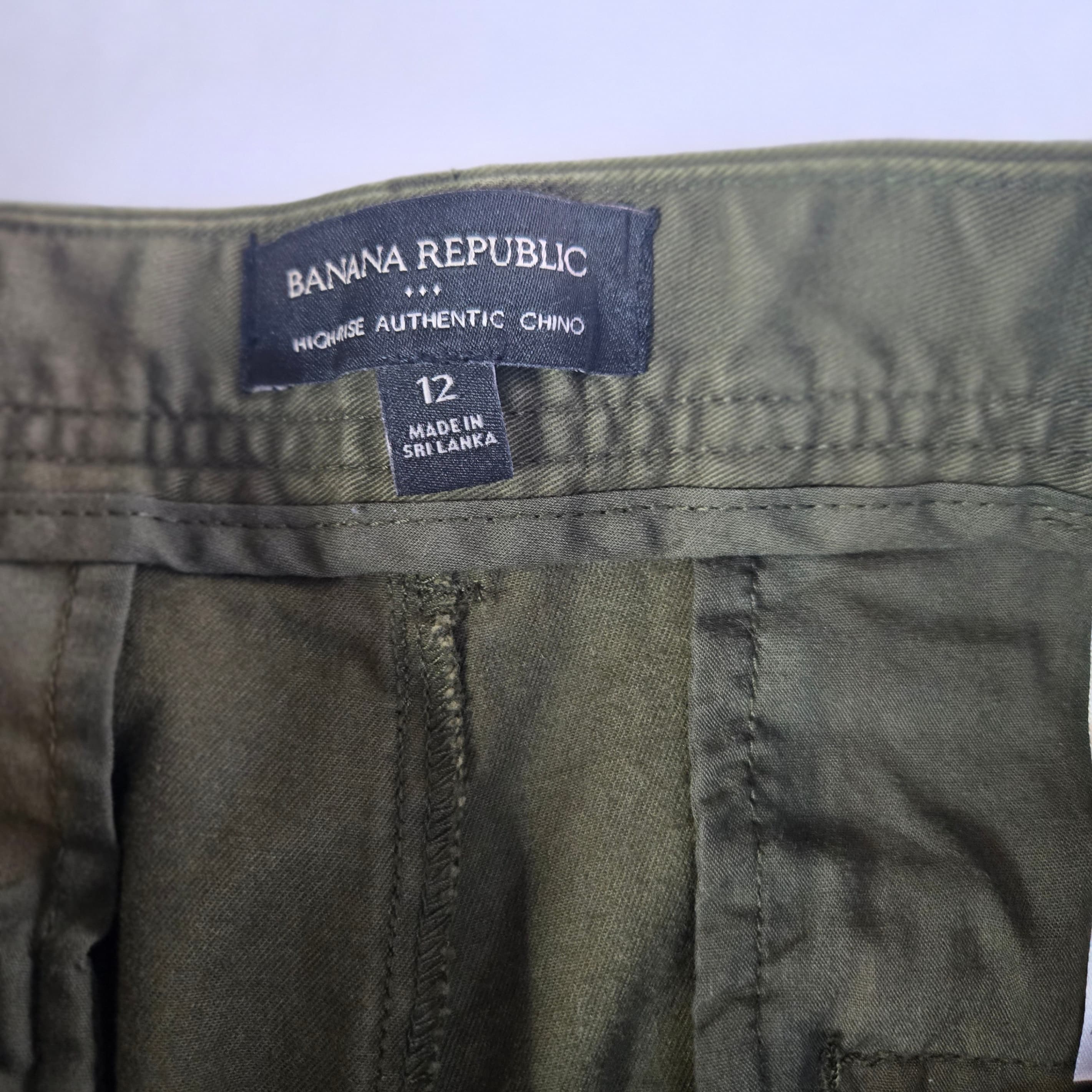 Banana Republic Women's Olive Green Pants Size 12 - Thumbnail 3