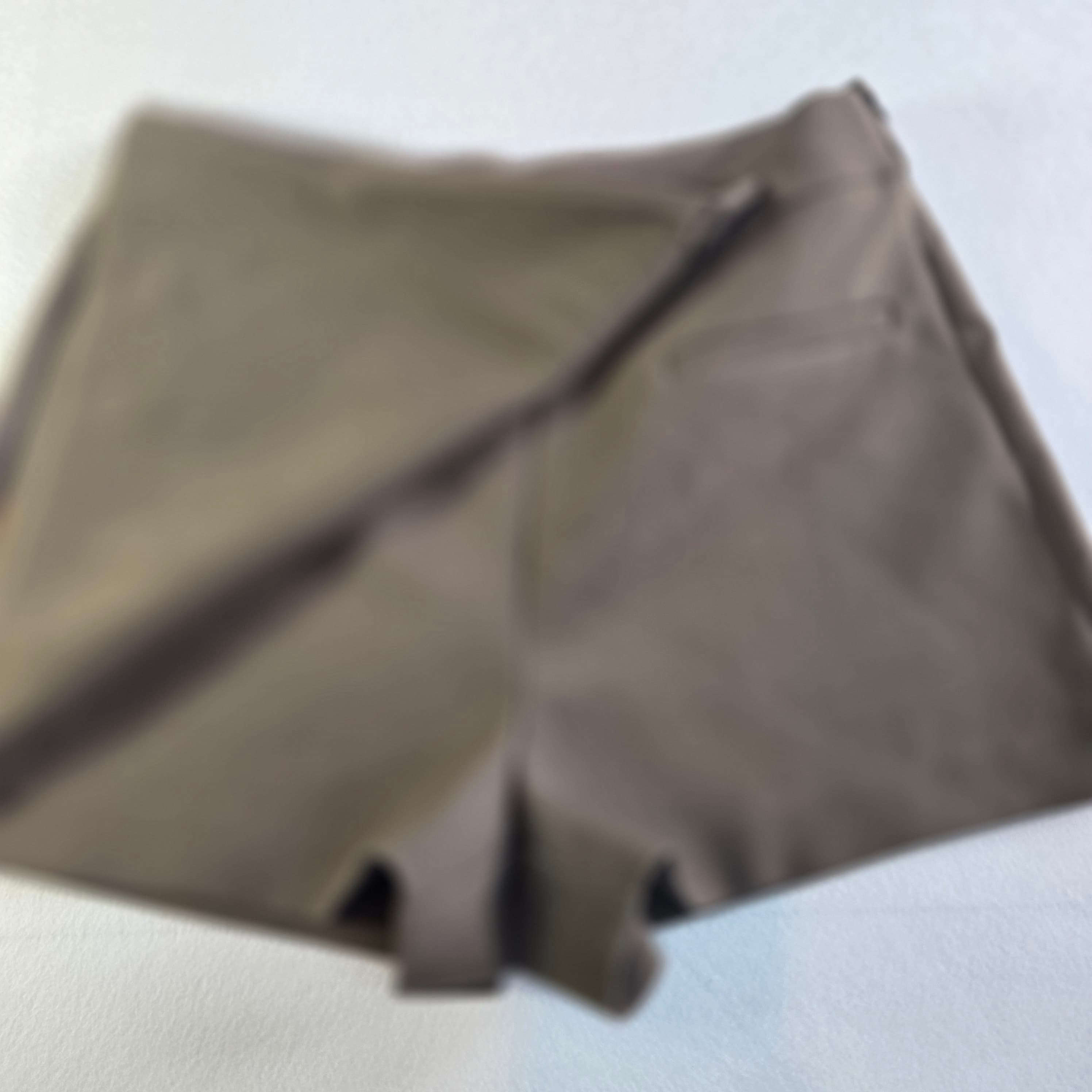 Women's Khaki Wrap Shorts with Side Zipper - Thumbnail 6