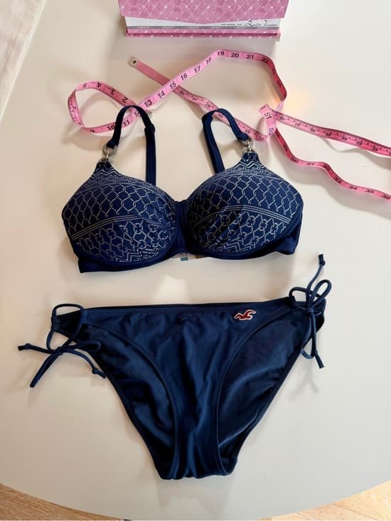 Navy Blue Embroidered Bikini Bottoms - Thumbnail 4
