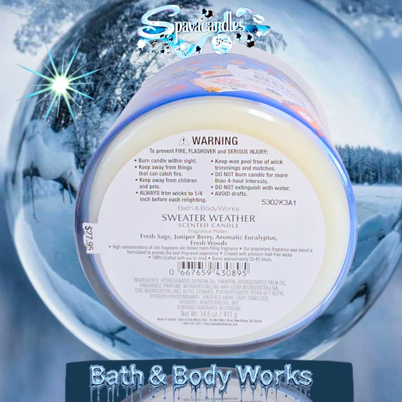 Bath and Body Works Sweater Weather Candle 3 Wick US SELLER - Thumbnail 5