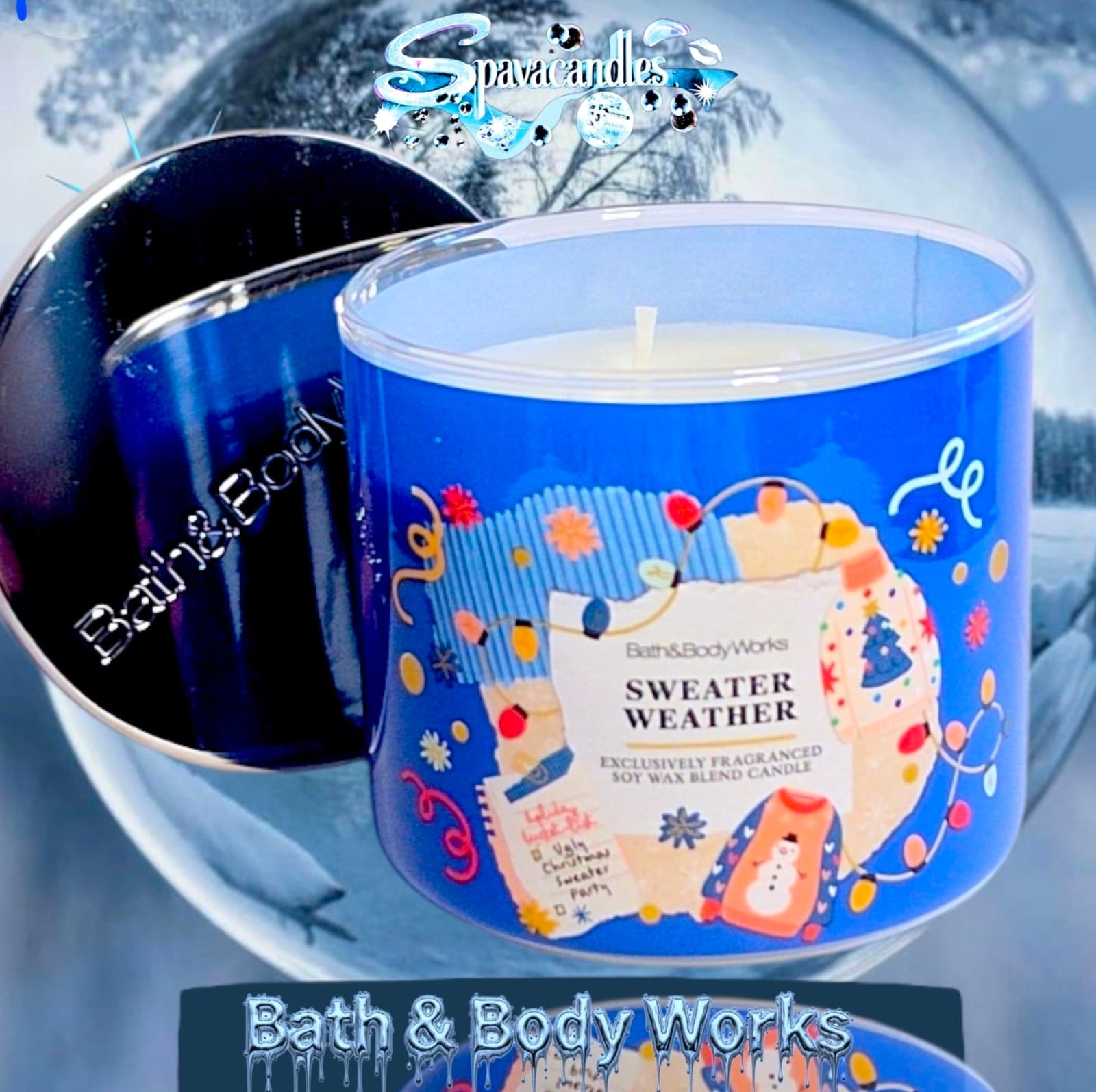 Bath and Body Works Sweater Weather Candle 3 Wick US SELLER - Thumbnail 3
