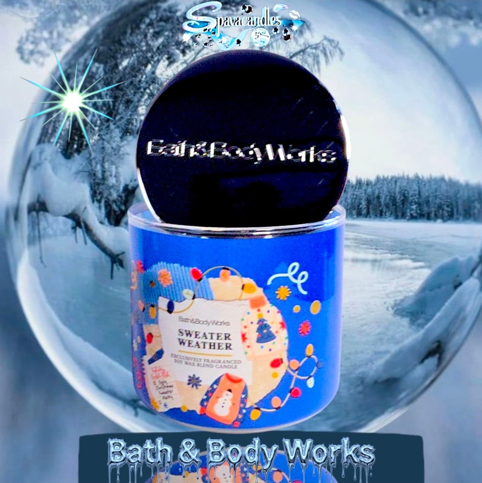 Bath and Body Works Sweater Weather Candle 3 Wick US SELLER - Thumbnail 2