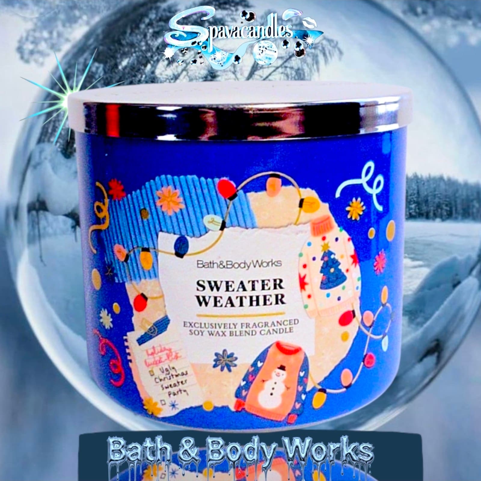 Bath and Body Works Sweater Weather Candle 3 Wick US SELLER - Thumbnail 4