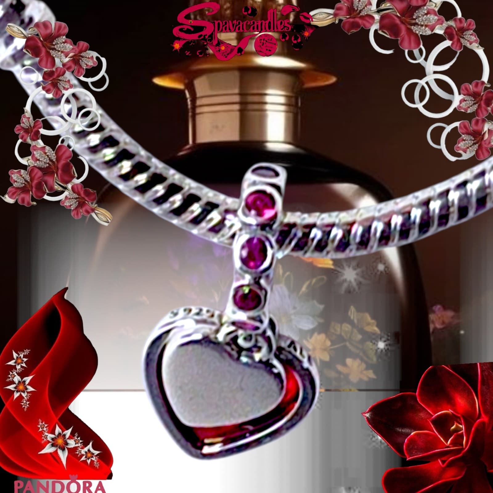 Pandora Red Murano Glass Heart Double Dangle Charm soul mate charm - Thumbnail 12