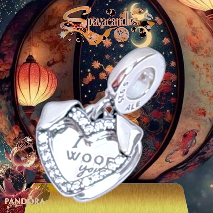 Pandora Heart I woof you/ dog ears charm US SELLER - Thumbnail 9
