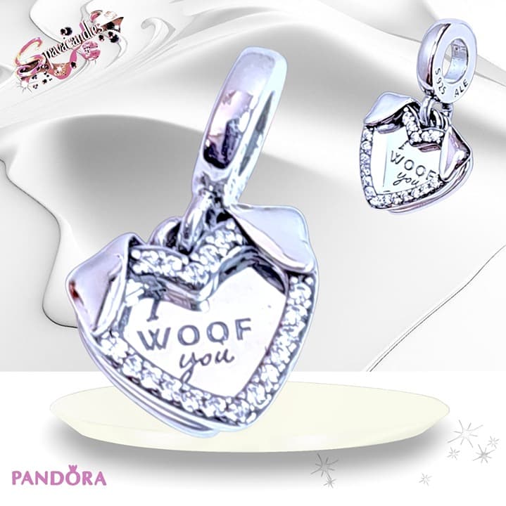 Pandora Heart I woof you/ dog ears charm US SELLER - Thumbnail 2