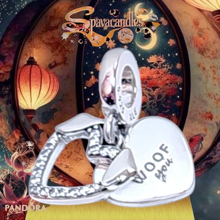 Pandora Heart I woof you/ dog ears charm US SELLER - Thumbnail 4